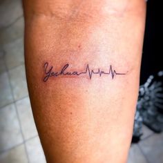 a woman's arm with a tattoo that reads you are my heartbeat on it