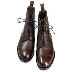 CAP TOE BOOTS IN BROWN FUNCHAL Classic Brown Lace-up Boots For Outdoor, Classic Cap Toe Boots For Outdoor, Classic Brown Combat Boots For Outdoor, Classic Brown Cap Toe Combat Boots, Classic Cap Toe Work Boots For Outdoor, Cap Toe Boots, Funchal, Toe Boots, Boots Men