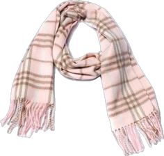 Winter Scarf Fashion, Burberry Pink, Cute Scarfs, Burberry Scarf, Checked Scarf, Burberry Accessories, Pink Scarves, Fringe Scarf, Winter Fits