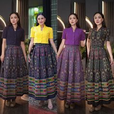 Vintage Lanna TRADITIONAL CLOTHES SET Available In Four Colors - Thailand Vintage Skirt And Blouse Clothe Set For Women 2 piece set Shirt and skirt  Cotton fabric, printed pattern, no lining, no glue. Slim-fit collar shirt, front buttons, shirt length 16-17 inches. High waist skirt Tweed pleated style, not smocked, has a back zipper, length 37 inches. Package contents; 1 crop 1 skirt Material : Cotton Fabric Size Top : 34/ Chest 34 inches / Length 16 inches 36/ Chest 36 inches / Length 16 inches Traditional Clothes, Vintage Rock, Skirt And Blouse, Clothes Set, Set For Women, Dress Clothes For Women, Vintage Skirt, Collar Shirts, Traditional Outfits