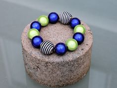 Summer of Love Jewel Collection - 16 mm 3D Miracle beaded bracelet with big striped beads. Exclusive Design Principles. Summer Bracelets, Design Principles, Be Different, Exclusive Designs