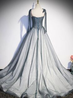 Formal Graduation Dress, Disney Ball, Gray Evening Dress, Grey Evening Dresses, Formal Dresses Graduation, A Line Prom Dress, Radiate Confidence, Corset Dress Prom, A Line Prom Dresses