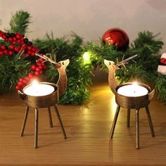 "6-Piece Metal Reindeer Tea Light Candle Holder Set Christmas Table Decorations" Christmas Table Decorations Centerpiece, Led Tea Light Candles, Tafel Decor, Led Tea Lights, Christmas Candle Holders, Light Candle, Candle Holder Set, Lantern Candle Holders, Holiday Home Decor