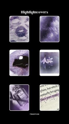 an advertisement for chanel perfumes with pictures of the brand's logo on it