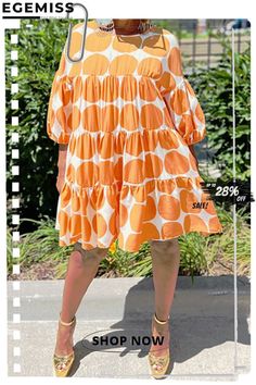 Orange Casual Sweet Print Patchwork O Neck A Line Dresses White Patchwork Dresses For Spring, White Patchwork Dress For Spring, White Patchwork Mini Dress For Spring, Chic Patchwork Dress For Brunch, Polka Dot Long Sleeve Dresses For Vacation, Spring Mini Length Patchwork Dresses, White Patchwork Shift Dress, Summer Polka Dot Patchwork Dresses, Patchwork Midi Dress For Day Out