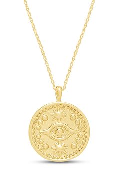 PRICES MAY VARY. DESIGN : THIS EVIL EYE COIN NECKLACE adds A Touch Of Nature-Inspired Beauty to your look In 14K Yellow Gold Over Sterling Silver Makes a Standout Addition to Your Collection. The spring-ring clasp secures well to hold your necklace in place. Crafted - in High-Quality 925 Sterling Silver GUARANTEED, Authenticated with a 925 Stamp that delivers exceptional shine and ultimate protection. Ideal gifts for Father's Day, Christmas Day, Wedding, Birthday, Valentine's Day, Graduation Gif Chain Clothing, Friend Anniversary, Coin Pendant Necklace, Gift For Brother, Sterling Jewelry, Broken Chain, Coin Jewelry, Evil Eye Necklace, Rings Jewelry