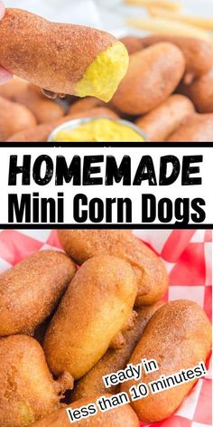 homemade mini corn dogs are ready in less than 10 minutes to make them super soft and chewy