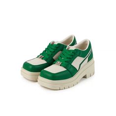 Calvin Luo Green Square Toe Platform Sneakers – Fixxshop Green Sneakers With Contrast Sole In Calf Leather, Green Calf Leather Sneakers With Round Toe, Green Calf Leather Sneakers With Contrast Sole, Green Casual Calf Leather Sneakers, Green High-top Leather Platform Sneakers, Green Leather High-top Platform Sneakers, Green Leather Platform Sneakers, Green Leather Platform Sneakers Sporty Style, Trendy Green Leather Sneakers