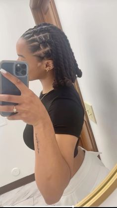 #locstyles #locbob #blackgirlshairstyles One Loc In Back Of Natural Hair, Two Strand Ponytail Locs, Locs To The Side Style, Two Strand Bob Locs, Quick Loc Hairstyles For Women, Hoco Loc Hairstyles, Two Strand Styles On Locs, Bride Locs Hairstyles, Loc Styles With Hair Added