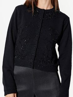 Find RTA Embroidered Button-down Cardigan on Editorialist. black wool blend embroidered design round neck button fastening long sleeves Black Cardigan, Black Wool, Embroidered Design, Button Downs, Top Brands, Round Neck, Wool Blend, Wool, Long Sleeve