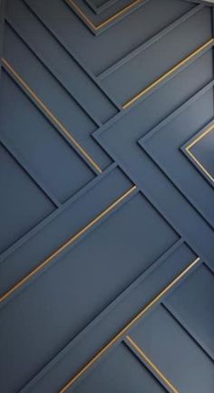 an abstract blue wall with gold lines