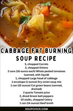 Cabbage Fat Burning Soup, Health Dinner Recipes