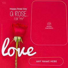 Happy Rose Day 2022 My Love Photo Frame With Name