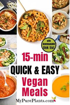 15 - minute quick and easy vegan meals that are perfect for busy weeknights