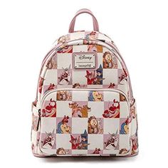 Disney Princess Sidekicks, Pink And White Checkered, Disney Bags, Loungefly Bag, Faux Leather Backpack, Disney Bag, Loungefly Disney, Disney Collectables, Women Bags Fashion