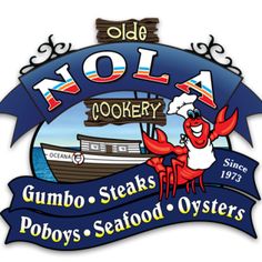 the logo for old kola cooker, gumbo steaks and seafood oysters