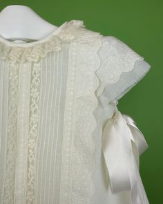 Made in Spain Inside: 65% polyester 35% cotton Dry Clean Final sale, no exchanges nor returns are accepted Blessing Gown, Baptism Gown, Spanish Fashion, Christening Gown, First Communion Dresses, Baptism Dress, Heirloom Sewing, Communion Dresses, Christening Gowns