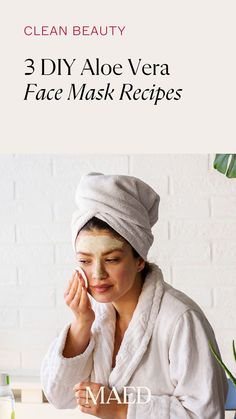 Want a clean face mask you can make at home? MAED is sharing 3 DIY masks you can make using aloe vera! Visit the blog for the full recipes and follow for clean beauty, lifestyle tips, and more. Aloe Vera Face Mask Recipe, Diy Aloe Vera Face Mask, How To Make Aloe Vera Face Mask, Aloe Vera Face Mask For Dry Skin, Overnight Aloe Vera Face Mask, Aloe Face Mask, Mask For Oily Skin, Aloe Vera Face Mask, Aloe Gel