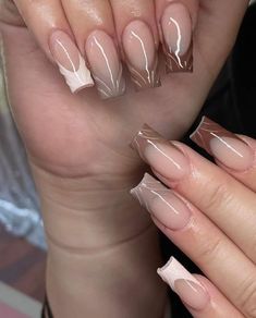 fall nails Square Nail Designs Neutral, Gel Nails Ideas Medium Length, Graduation Nails Square, Brown Nails Acrylic, Texture Nails, Trendy Nails Fall, Brown Acrylic Nails, Tapered Square Nails, Girly Acrylic Nails