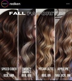 Depth Hair Color, Shades Eq Toner Formulas Caramel Copper, Fall Hair Colors Redken, Brown Red Copper Formula, Fall Tones Hair, Fallhaircolor Hair Colors 2022, Honey Copper Hair Formula, Redken Color Fusion Formulas, Carmel Toner Redken Shades