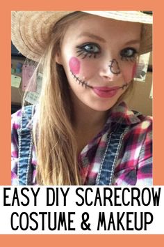 Diy Scarecrow Costume For Women, Diy Scarecrow Costume For Women Makeup, Pink Scarecrow, Easy Diy Scarecrow, Scarecrow Costume Women, Mary Poppins Kostüm, Minnie Mouse Kostüm