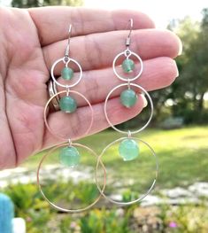 Pearl Beaded Earrings, Aventurine Jewelry, Earrings Beaded, Fashion Jewelry Earrings, Sterling Silver Hoop Earrings, Sterling Silver Hoops, Silver Hoops, Silver Hoop Earrings, Jewelry Ideas