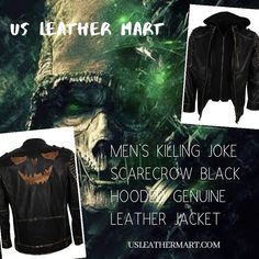 Scarecrow Cosplay Black Leather Jacket on Sale at US Leather Mart. Buy Now!! Batman Scarecrow, Scarecrow Cosplay, Black Cosplay, Batman Cosplay, Genuine Leather Jackets, Black Leather Jacket, Scarecrow, Jacket Sale, Buy Now