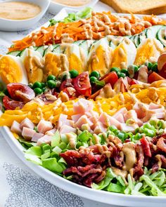 a large platter filled with lots of different types of food