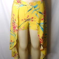 Yellow Tropical Floral Shorts - The Fix Clothing Shorts With Skirt, Fix Clothing, The Fix, Tropical Colors, Hawaiian Style, Floral Shorts, Tropical Floral, Brand New, Skirt