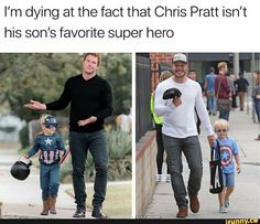 two pictures of the same man and his son