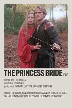 the princess bride movie poster with man and woman