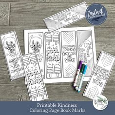 printable coloring page bookmarks for kids to color