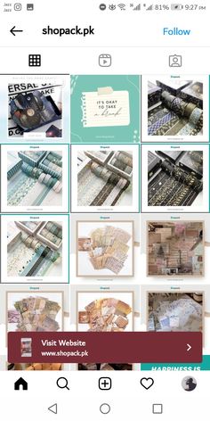 the shop page is displayed with many different items on it, including cards and envelopes