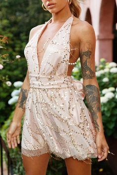 Shop the Dance 'Til Dawn Halterneck Sequin Party Dress Rose Gold | Selfie Leslie Rose Gold Party Dress, Dress Rose Gold, Gold Party Dress, Nude Strappy Heels, Rose Gold Party, Yellow Bridesmaids, Red Bridesmaids, Sequin Party, Gold Statement Earrings