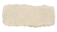 an old torn piece of white paper on a white background with clipping for text