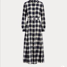 Nwt Polo Ralph Lauren Plaid Twill Shirtdress. Cotton Wool Viscose Blend. Long Sleeve. Belted. White Shirt Dress For Fall Daywear, White Shirt Dress For Daywear In Fall, White Fall Shirt Dress For Daywear, Classic White Shirt Dress For Fall, White Placket Dress For Work, Classic White Dress With Placket, White Shirt Dress For Workwear In Fall, White Shirt Dress For Fall Workwear, White Fall Shirt Dress For Work