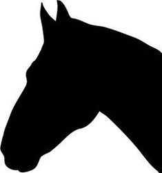 a horse head silhouetted against a white background