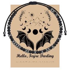 the logo for hello, feyrie dawlling with two bats and stars