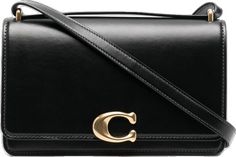 Farfetch Bag, Coach Logo, Shoulder Bag Black, Jet Black, Calf Leather, Leather Shoulder Bag, Branding Design, Shoulder Strap, Shoulder Bag