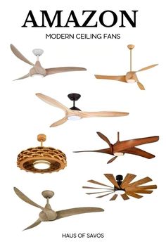 an advertisement for the amazon modern ceiling fans