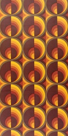 an orange and brown abstract pattern with circles on the bottom, which are overlapping in different directions