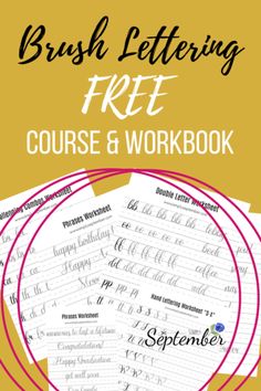 the brush lettering free course and workbook for begin to learn how to use it