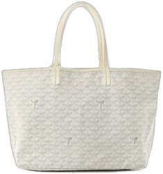 Designer White Coated Canvas Bags, Designer White Coated Canvas Shoulder Bag, Everyday White Monogram Canvas Bag, White Monogram Canvas Shopping Bag, White Monogram Canvas Shoulder Bag For Everyday Use, White Shoulder Bag With Canvas Lining For Shopping, Everyday White Monogram Canvas Shoulder Bag, White Monogram Canvas Shoulder Bag With Double Handle, White Designer Bag With Canvas Lining