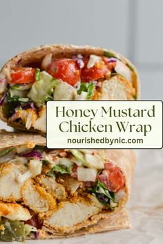 HONEY MUSTARD CHICKEN WRAP Honey Mustard Chicken Wrap, Chicken Wrap Recipe, Wraps Recipes Healthy, Air Fryer Chicken Tenders, Wrap Recipe