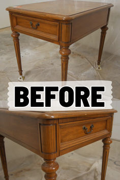 end table makeover Redo End Tables With Glass Tops, Bedside Table Painting Ideas, Black And Tan Furniture, Sand And Paint Wood Table, Repainted End Tables, Refinishing Side Table, Blue Painted End Tables, End Table Refurbish, Repurposed End Tables Ideas