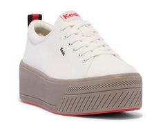 Keds Skyler Platform Sneaker - Women's - Free Shipping | DSW Casual High-top Platform Sneakers For Light Sports, Casual Platform Sneakers With Vulcanized Sole For Light Sports, Lace-up Platform Sneakers With Thick Sole For Sports, Casual Platform Sneakers For Spring Sports, Sporty Spring Platform Wedge Sneakers, Spring Sporty Platform Wedge Sneakers, Spring Mid-top Platform Sneakers With Laces, Trendy Lace-up Platform Sneakers, Casual Chunky Sneakers With Rubber Sole