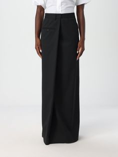 Buy from $635.32: Skirt MM6 MAISON MARGIELA Woman color Black Black Formal Relaxed Draped Skirt, Formal Black Relaxed Draped Skirt, Black Relaxed Draped Skirt For Formal Occasions, Formal Asymmetrical Pleated Skirt, Formal Fitted Asymmetrical Maxi Skirt, Black Draped Long Skirt For Formal Occasions, Formal Asymmetrical Pencil Skirt For Spring, Formal Asymmetrical Relaxed Skirt, Formal Asymmetrical Lined Skirt