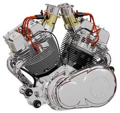 an image of a motorcycle engine on a white background