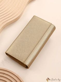 BirdinBag - Stylish Womens Cowhide Long Wallet with Ample Storage for Phone and Cards Gold Rectangular Bag With Interior Card Slots, Rectangular Gold Bag With Interior Card Slots, Elegant Gold Bags With Card Slots, Gold Formal Bag With Interior Card Slots, Gold Clutch With Card Slots For Evening, Elegant Gold Wallets With Interior Card Slots, Evening Gold Clutch With Card Slots, Gold Evening Clutch With Card Slots, Gold Leather Bags With Card Slots