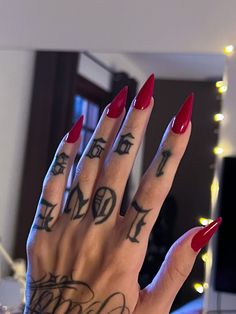 Different Nail Colors, Red Stiletto Nails, Acrylic Nails Stiletto, Nail Color Ideas, December Nails, Jelly Nails, Fire Nails, Pretty Acrylic Nails, Dope Nails